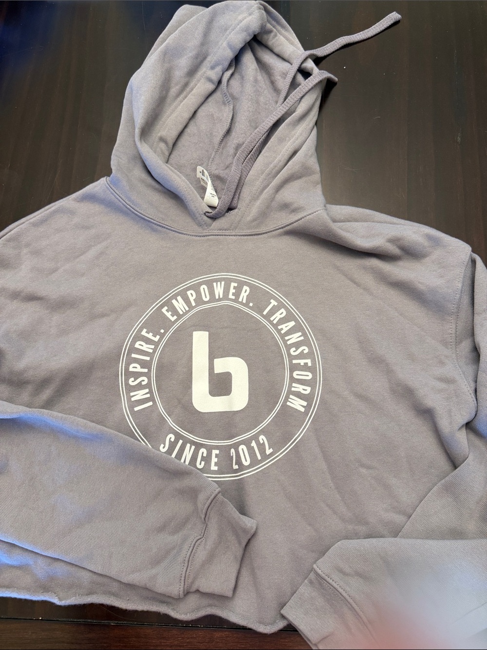 Woman’s Cropped Burn Boot Camp Gray Hoodie